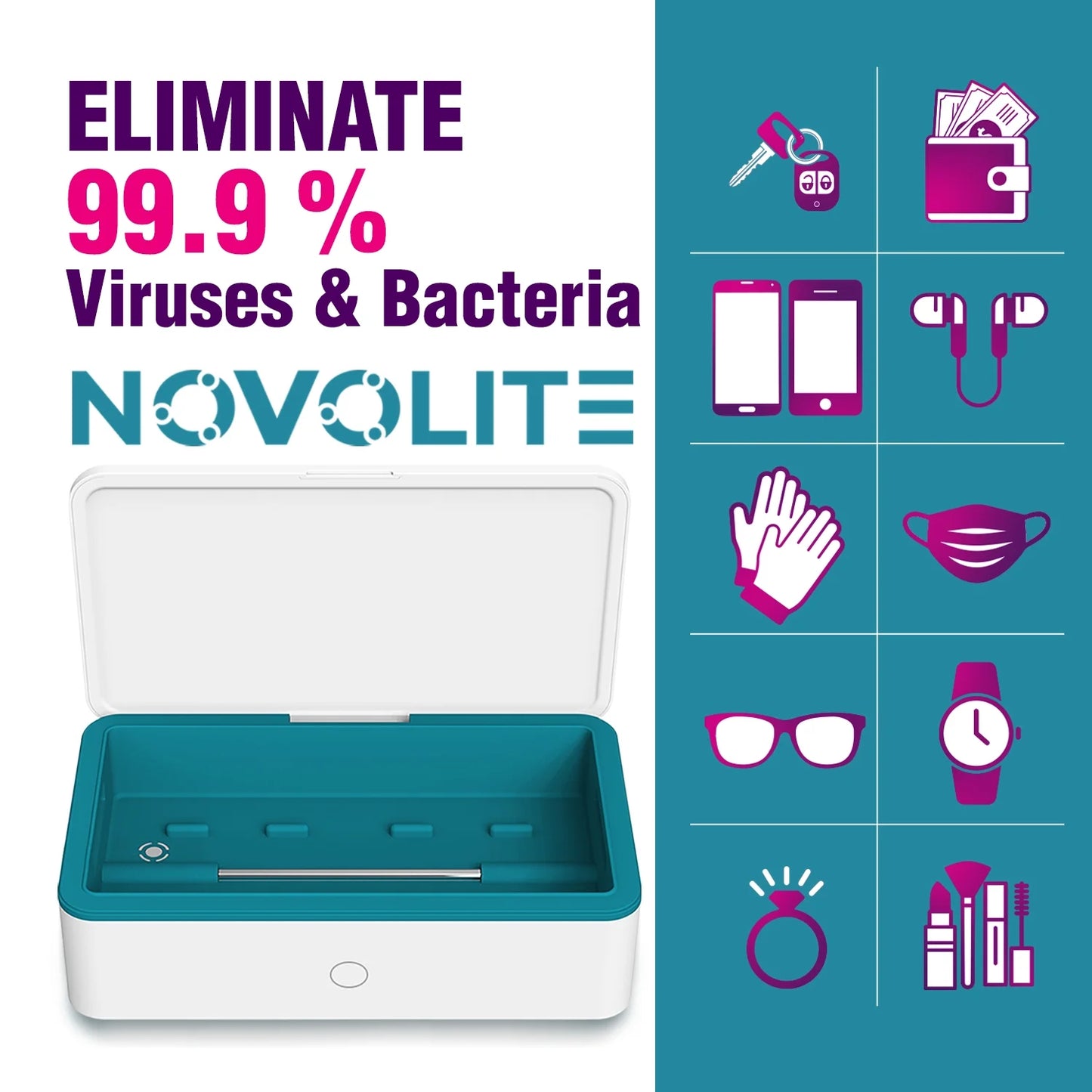 Esterilizador UV Para Móvil  2 En 1 Con Cargador Inalámbrico - Elimina El 99.9% De Gérmenes