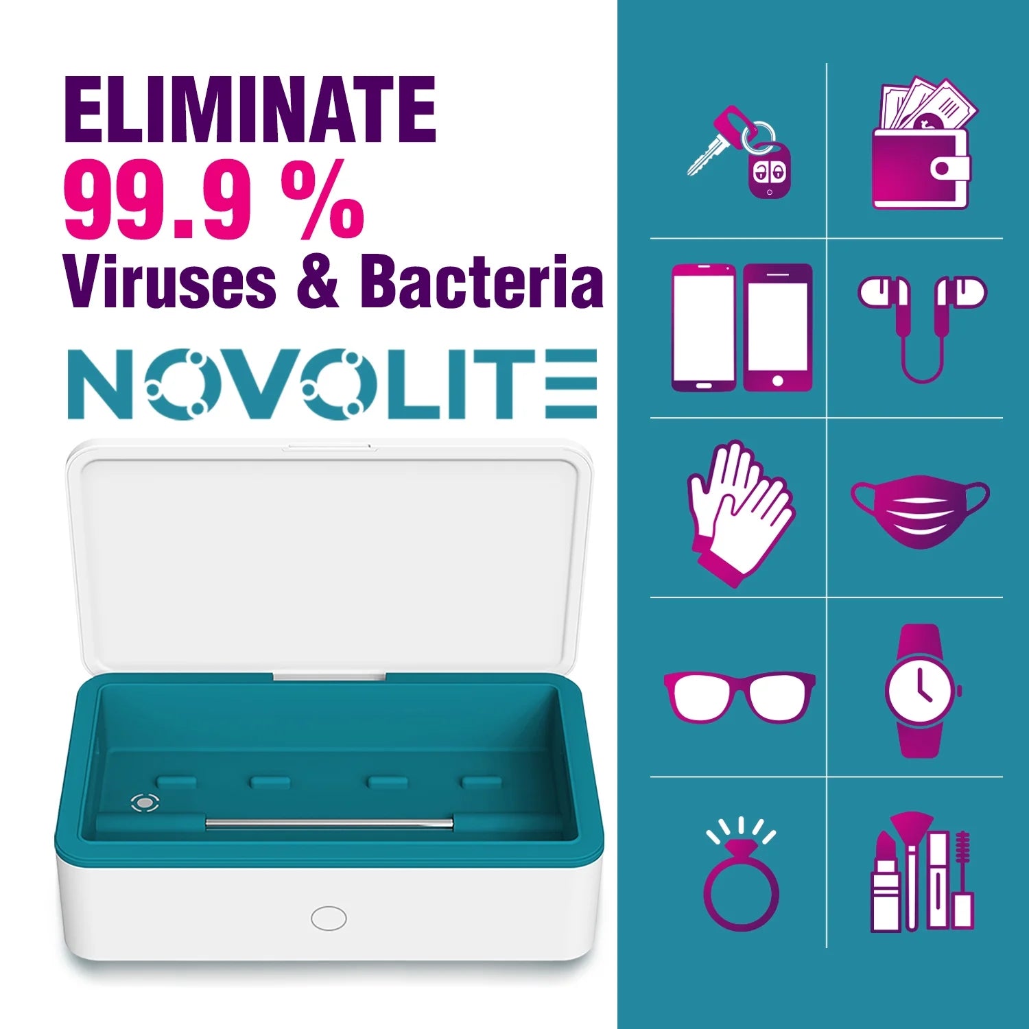 Esterilizador UV Para Móvil  2 En 1 Con Cargador Inalámbrico - Elimina El 99.9% De Gérmenes