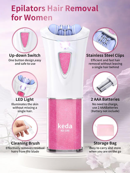 Depiladora Facial Mini Portátil Con Luz LED - Recargable, Para Rostro, Piernas Y Axilas