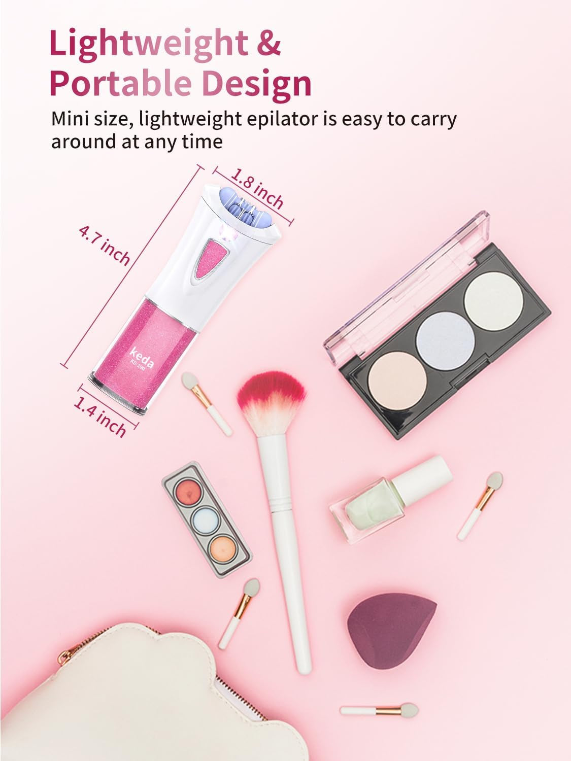 Depiladora Facial Mini Portátil Con Luz LED - Recargable, Para Rostro, Piernas Y Axilas