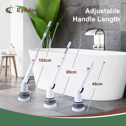 Estropajo Eléctrico Giratorio Recargable Para Ducha Y Bañera - Cepillo De Limpieza Inalámbrico Con Cabezales Intercambiables