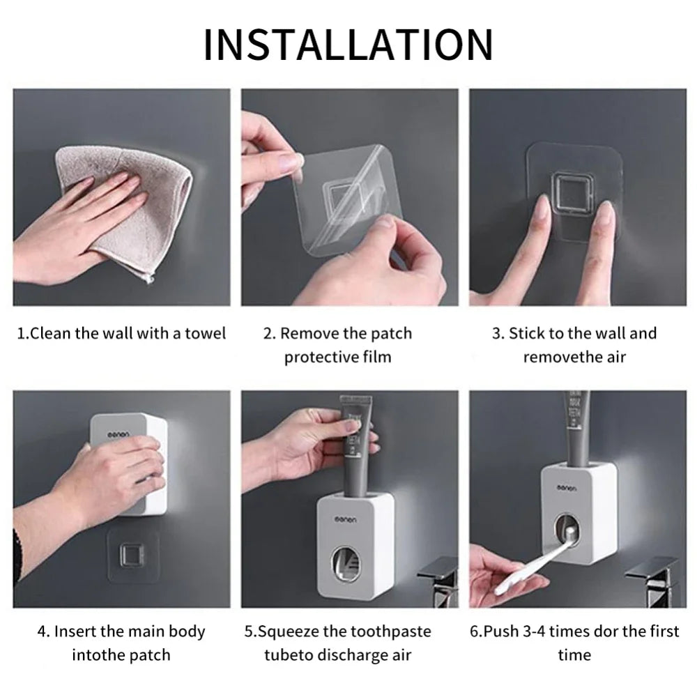 Dispensador Automático De Pasta De Dientes De Pared - Sistema Sin Contacto Para El Baño, Fácil Instalación