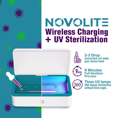 Esterilizador UV Para Móvil  2 En 1 Con Cargador Inalámbrico - Elimina El 99.9% De Gérmenes