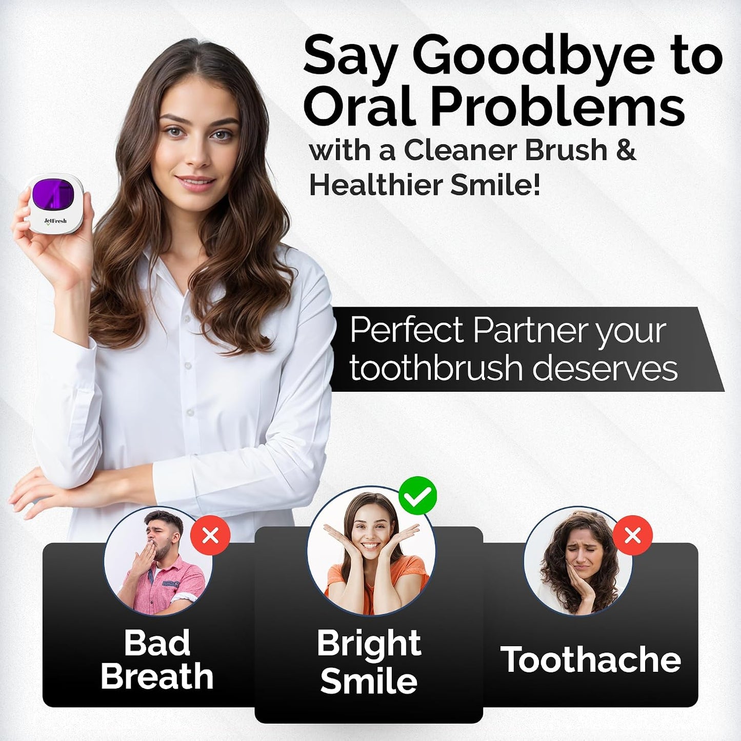 PureBrush UV Toothbrush Sanitizer & Holder - Kills 99.9% of Germs in 3 Minutes