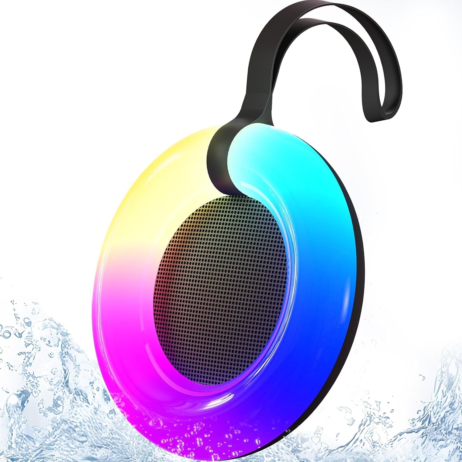 Altavoz Bluetooth Impermeable IPX7 Para Ducha Con Luz LED Flotante - Portátil Y Recargable, Ideal Para Baño Y Playa