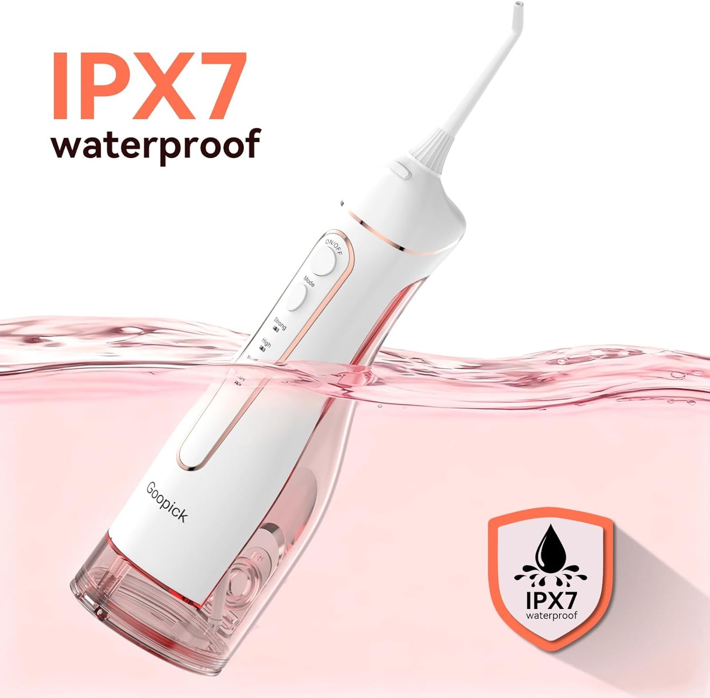 Irrigador Bucal Eléctrico Portátil Inalámbrico - Limpieza Dental Con Agua a Presión, Resistente Al Agua IPX7, Ideal Para Casa Y Viaje