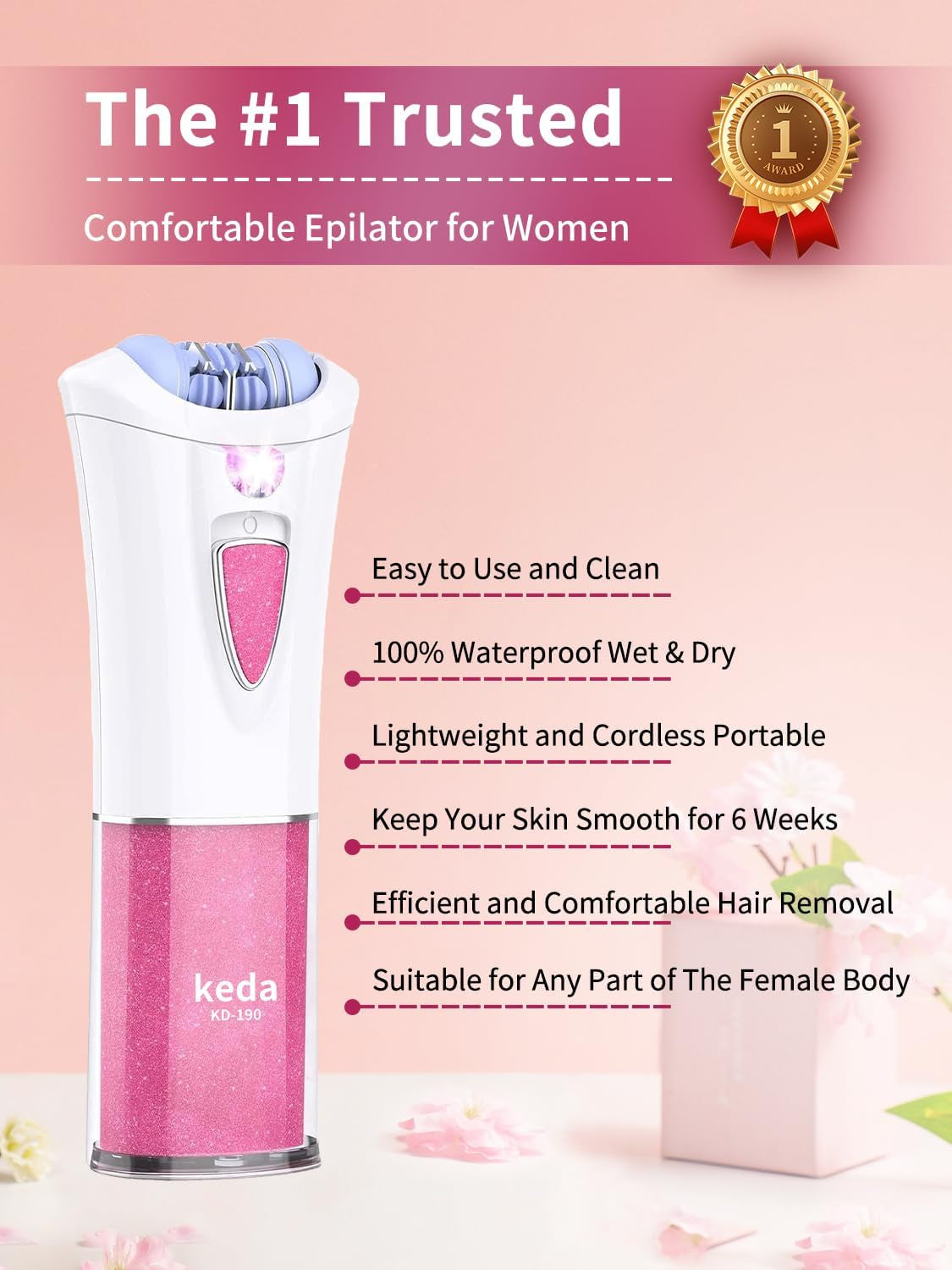 Depiladora Facial Mini Portátil Con Luz LED - Recargable, Para Rostro, Piernas Y Axilas